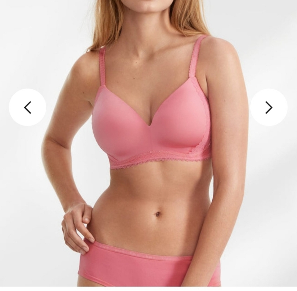 Rose Pink Bare Necessities Lace Wire-Free Smoothing T-shirt Bra, 30D